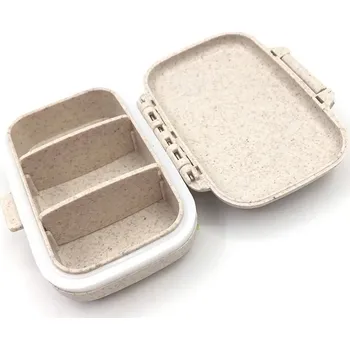 Lékovka Krabička na léky týdenní | dávkovač léků, cestovní lékárnička - pšenice