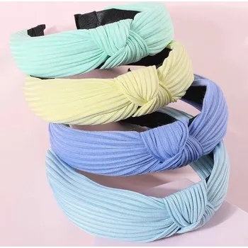 Čelenka Pletené čelenky pro ženy a dívky | Módní doplňky 4 ks - modrá žlutá zelená