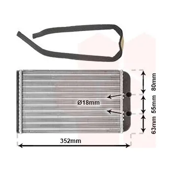 Výměník tepla, vnitřní vytápění VAN WEZEL 17006265