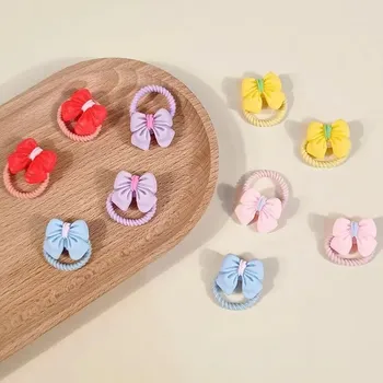 Hravé gumičky do vlasů pro děti | vlasové doplňky 10 ks - pevný motýlek