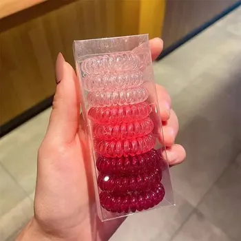 Barevné spirálové gumičky do vlasů | vlasové doplňky 9 ks - červený