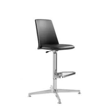 Jídelní židle Barová židle MELODY CHAIR 367-F34-N6 (4-ramenný ALU leštěný kříž, opěrka pro nohy)