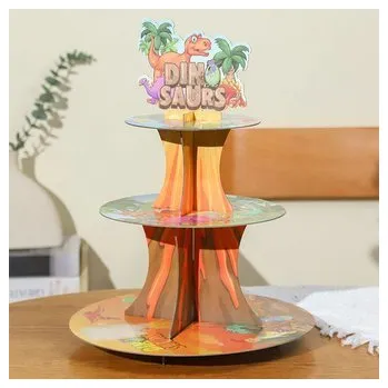 Papírový stojan na muffiny a cupcake dinosauři - Cakesicq