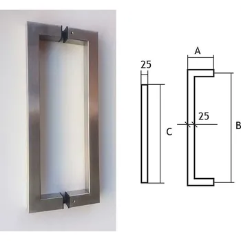 Madlo do koupelny 78250350 madlo nerez mat 25x25x350x375