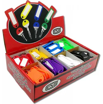 Rozlišovač klíče Visačka s kroužkem 2 otvory ESO MIX 8 barev (200ks krabička)