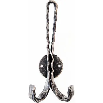 Věšák věšák kovaný VLNKA velký PATINA 185x85x40 mm