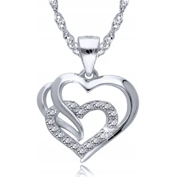 Náhrdelník Náhrdelník se zirkony Euforia 45 cm, stříbrná srdíčka