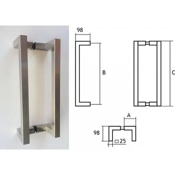 Madlo do koupelny 76250350 madlo nerez mat 25x25x350x375