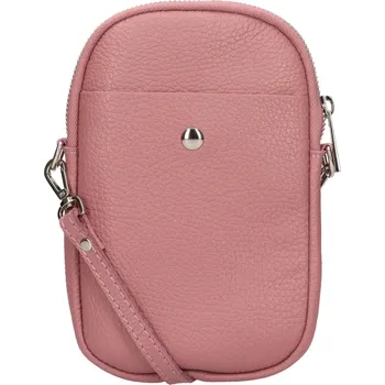Dámská kožená kabelka na mobil a doklady Italia Monea - starorůžová