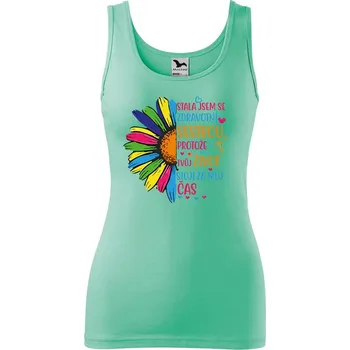 DOBRÝ TRIKO Dámské tílko s potiskem Zdravotní sestra Velikost: XL, Barva: Mátová