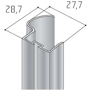 Stavební profil S13B profil pro úchycení 2,7m - stříbrný elox