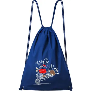 Městský batoh DOBRÝ TRIKO Bavlněný batoh Santa na motorce Barva: Královsky modrá