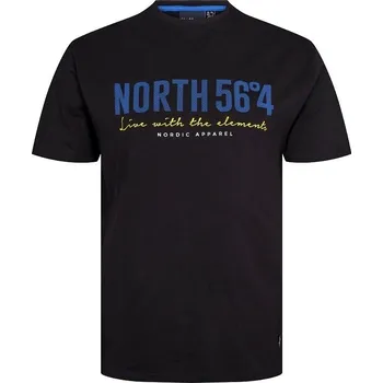Pánské tričko NORTH 56°4 černé s potiskem NORDIC APPAREL 5XL - 8XLkrátký rukáv NORTH 56°4 - 7XL