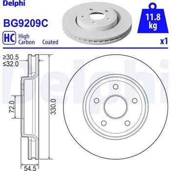 Brzdový kotouč Brzdový kotouč DELPHI BG9209C