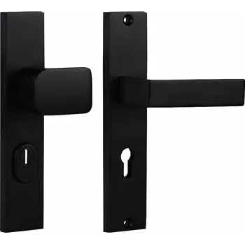 Dveřní kování Ochranné kování C201 PZ90 klika oboustranná + madlo černá PREKRYTKA