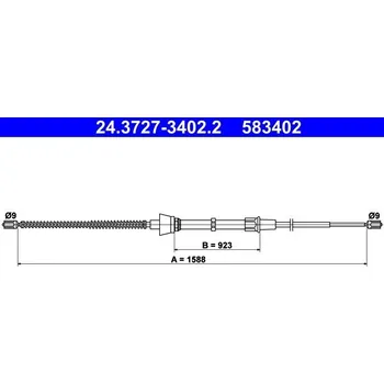 Brzdový systém Tažné lanko, parkovací brzda ATE 24.3727-3402.2