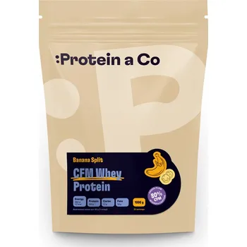 Protein ProteinaCo WHEY PROTEIN 80 1000 g Vyber si z těchto lahodných příchutí: Banana split