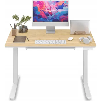 Elektricky nastavitelný psací stůl Sense7 Newai, 120 x 60 x 118 cm, bílý
