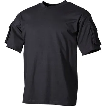 Pánská móda MFH Tričko taktické US s krátkým rukávem a kapsami, černé Velikost: XL