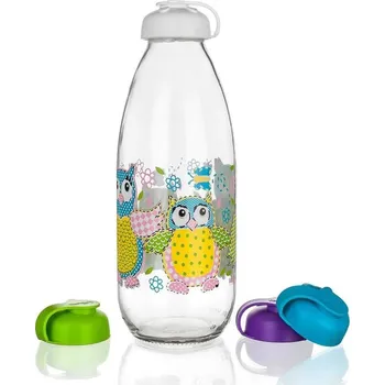 Láhev Banquet Láhev na mléko 1 l Owls mix barev