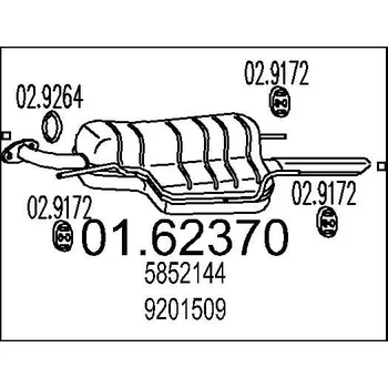 Tlumič výfuku Zadní tlumič výfuku MTS 01.62370