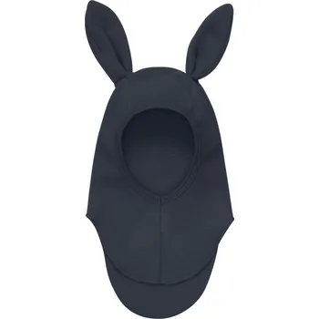 Kojenecká čepice HUTTELiHUT - Kukla z merino fleesu - Zajíček - Tmavě modrá VARIANTY: 12-24M