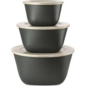 Svačinový box Svačínový box s víkem 1 l + 2 l + 4 l CONNECT BOX STOCKHOLM, sada 3 nádob, antracitový, KOZIOL