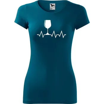 Dámské tričko DOBRÝ TRIKO Dámské tričko Tep srdce víno Velikost: 2XL, Barva: Petrolejová