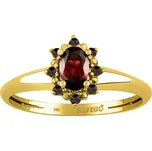 Zlatý prsten Lina s přírodními granáty obvod 62 mm