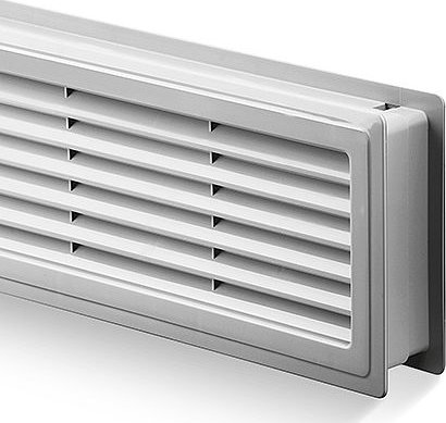 Větrací mřížka 450x134 plast šedá