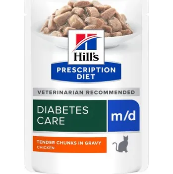Pro kočku Hill's PD Cat M/D Diabetes Chicken kaps. 12x85g