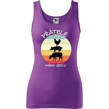 DOBRÝ TRIKO Dámské tílko s potiskem Přátelé mého grilu Velikost: S, Barva: Fialová