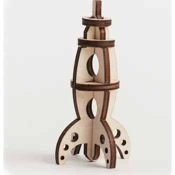 3D puzzle CuteWood Dřevěné 3D puzzle Raketa