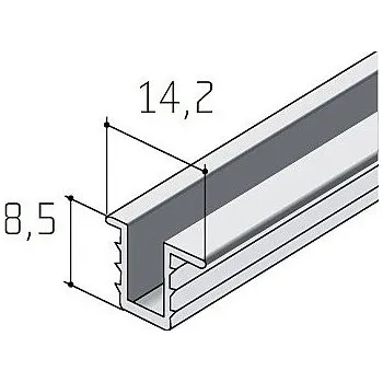 Stavební profil Profil S03 lišta stříbrný elox - délka 6 m