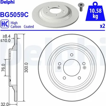 Brzdový kotouč Brzdový kotouč DELPHI BG5059C