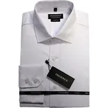 Pánská košile s dlouhým rukávem - střih SLIM - vzor SV01 - bílá barva - 43