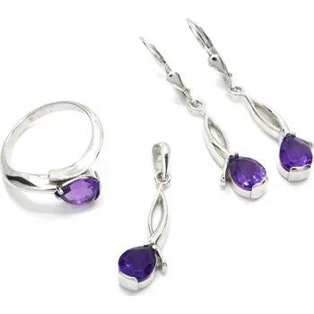 Náušnice Stříbrné náušnice s ametystem Amratea