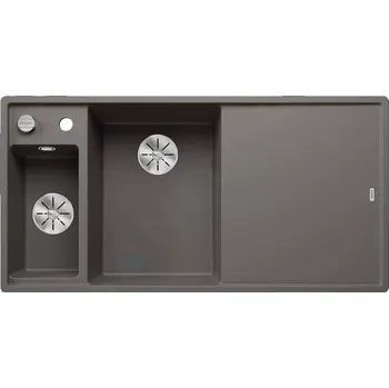 Granitový dřez Blanco Axia III 6 Silgranitový dřez, 100x51 cm, s ovládáním odtoku a příslušenstvím, InFino, šedá, 527227