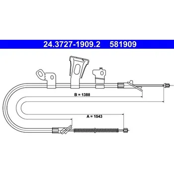 Lanko parkovací brzdy Tažné lanko, parkovací brzda ATE 24.3727-1909.2