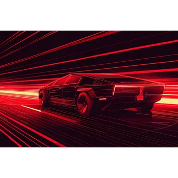 Plakát Plakát Rychlost v červeném neonu bez rámu 91,5 x 60 cm