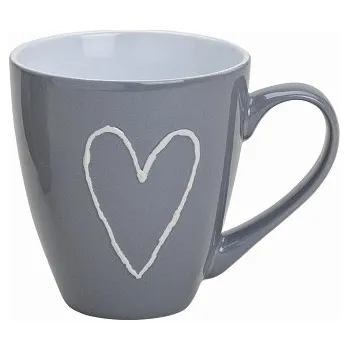 Hrnek srdce JUMBO šedý