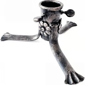 Stojánek na vánoční stromek Stojan na stromek kovaný s kytičkou patina