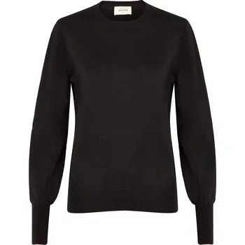 Dámský svetr First Love - kašmírový svetr s kulatým výstřihem černý XL / Černá