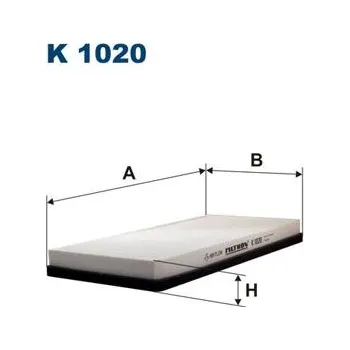 Ventilátor topení a klimatizace Filtr, vzduch v interiéru FILTRON K 1020
