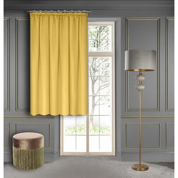 Závěs Dekorační krátký závěs s řasící páskou CAPRI 160 mustard/hořčicová 140x160 cm (cena za 1 kus) MyBestHome