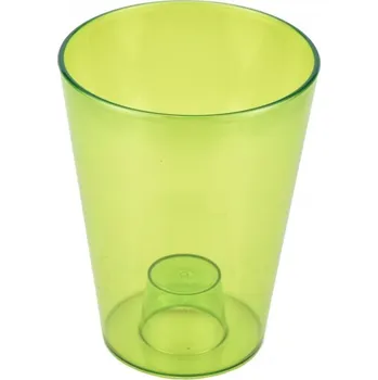 Květináč Květináč na orchideje průhledný zelený 16,5x12 cm