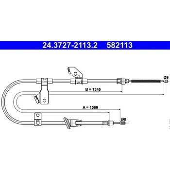 Brzdový systém Tažné lanko, parkovací brzda ATE 24.3727-2113.2