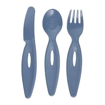 dětská jídelní sada CANPOL 31/418 Zestaw sztućców - łyżka.widelec,nóż niebieski