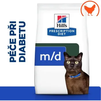 Pro kočku Hill's PD Cat M/D Diabetes Chicken 1,5kg