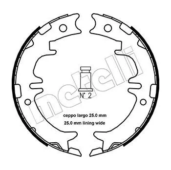 Brzdová čelist Sada brzdových čelistí, parkovací brzda METELLI 53-0439